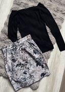 Komplet fajny zestaw damski ze spódniczką i klasyczny czarny sweterek S/M 