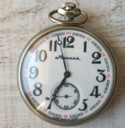 Stary zegarek kieszonkowy Molnia Statek CCCP