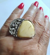 Promocja! Autorski pierscionek bursztyn baltycki.sr.925 