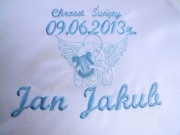 Szatka do chrztu - z haftowanymi imionami