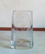 Szklany WAZON GRUBE SZKŁO Krosno PRL lata 80 XX w.