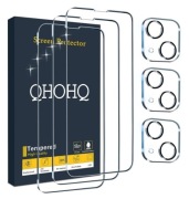 Szkło hartowane na ekran i kamerkę QHOHQ do Apple iPhone 13 mini 3 + 3 szt.