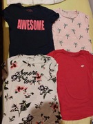 4 koszulki T-shirty dla dziewczynki 152