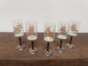 Stare Dekoracyjne Kieliszki Szkło Plater z Prl