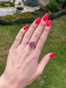 Okazja, piękny pierścionek z rubinem i brylancikami 