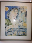 Obraz Pastel w typie Marca Chagalla.Sygnowany . Oprawa .