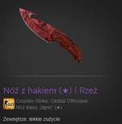 Skin CS2 Nóż z hakiem | Rzeź Lekko Używany