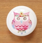 5 x gałka porcelanowa dziecięca sówka sowa, uchwyt