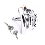 Stalowy Płaski Pas cnoty chastity flat cage Zintegrowany Dilator oring 51mm