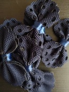 kokardki granatowe z materiału 10 szt.