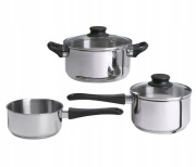 ANNONS Komplet Garnków 3 szt stal nierdzewna