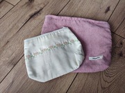 2 kosmetyczki różowa i beżowa 