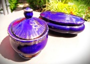 Komplet 2x szkatułki ozdobne na biżuterię Porcelana Super design Antyki