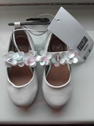 nowe F&F kids 22 baleriny białe perłowe z gumką wsuwane eleganckie buciki