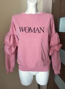 Wkładana przez głowę różowa bluza The Fancy WOMAN falbany kawaii oversize