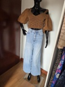 Szerokie spodnie jeansowe h&m 32