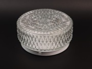 Plafon szklany okrągły , lata 70 - wzór gwieździsty  , stan bdb - nr 2