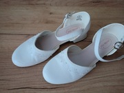 Buty lakierki dziecięce do komunii stride rite białe rozm. 34,5