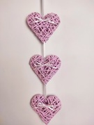 Serca z wikliny papierowej 16cm zestaw