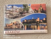 Magnes na lodówkę. KRAKÓW. Stare Miasto. Barbakan. Sukiennice. Dorożka.
