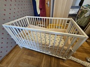 Łóżeczko drewniane białe IKEA Gulliver 60x120