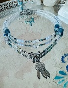 Naszyjniki z Akwamarynu, Chalcedonu i Kyanitu „Rumi” otulona spokojem