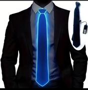 Czarny krawat świecący na niebiesko efekt neon.