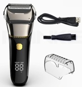 Amurhey elektryczna golarka męska z 3 ostrzami i etui trymer