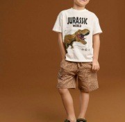 Nowy komplet dzianinowy na lato Spodenki i T-shirt  116cm Jurassic World 