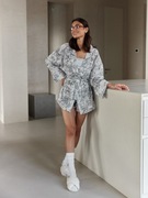 Komplet z podwójnego muślinu – szlafrok + szorty