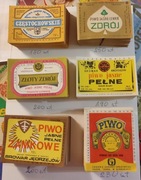 ETYKIETY PRL PIWO MIX 6 WZORÓW CZ-WA KROTOSZYN SARNAKI JĘDRZEJÓW 1250 SZT.