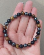 Męska bransoletka z kamieni naturalnych tygrysie oko, onyks, hematyt