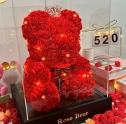 Nowy sztuczny kwiat wieczna róża miś dla mamy dzień matki walentynki 