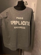 H&M bluza z dzianiny dresowej napisy oversize casual szeroka szara