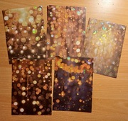 5szt naklejek duże holograficzne żółte pomarańczowe lampki scrapbooking