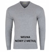 Wełniany NOWY sweter męski rozmiar L