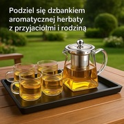 Szklany Czajnik z Sitkiem do Herbaty – 350 ml