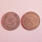Monety, Tunezja 5 milimów 1960 i 1/2 dinara 2007