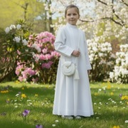 Torebka komunijna dziewczęca biała na ramię handmade elegancka