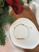 Bransoletka na szczęście iolit hematyt pozłacany róża