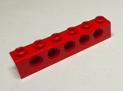 Lego 3894 klocek technic 1x6 czerwony - 2 sztuki !