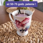 Duza swieca sojowa hand made z platkami lawendy 