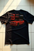 Męska Czarna Koszulka M BMW E30 Prezent dla Chłopaka, Fana Motoryzacji