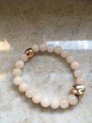 Bransoletka jadeit anhydryt złote serduszko