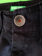 BENETTON proste bawełniane letnie spodnie 36 38 S M bawełna czarne