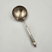 Rosyjska srebrna łyżka 84 próba grawerowana 19 w