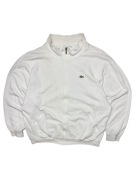 Biala bluza rozpinana bez kaptura Trucker Lacoste logo na przodzie