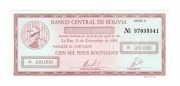 BOLIWIA 100000 BOLIVIANOS 1984 P188 