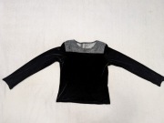 Czarna elegancka welurowa błyszcząca bluzka ok. 34 - 36