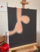 Obraz różowa KOKARDKA